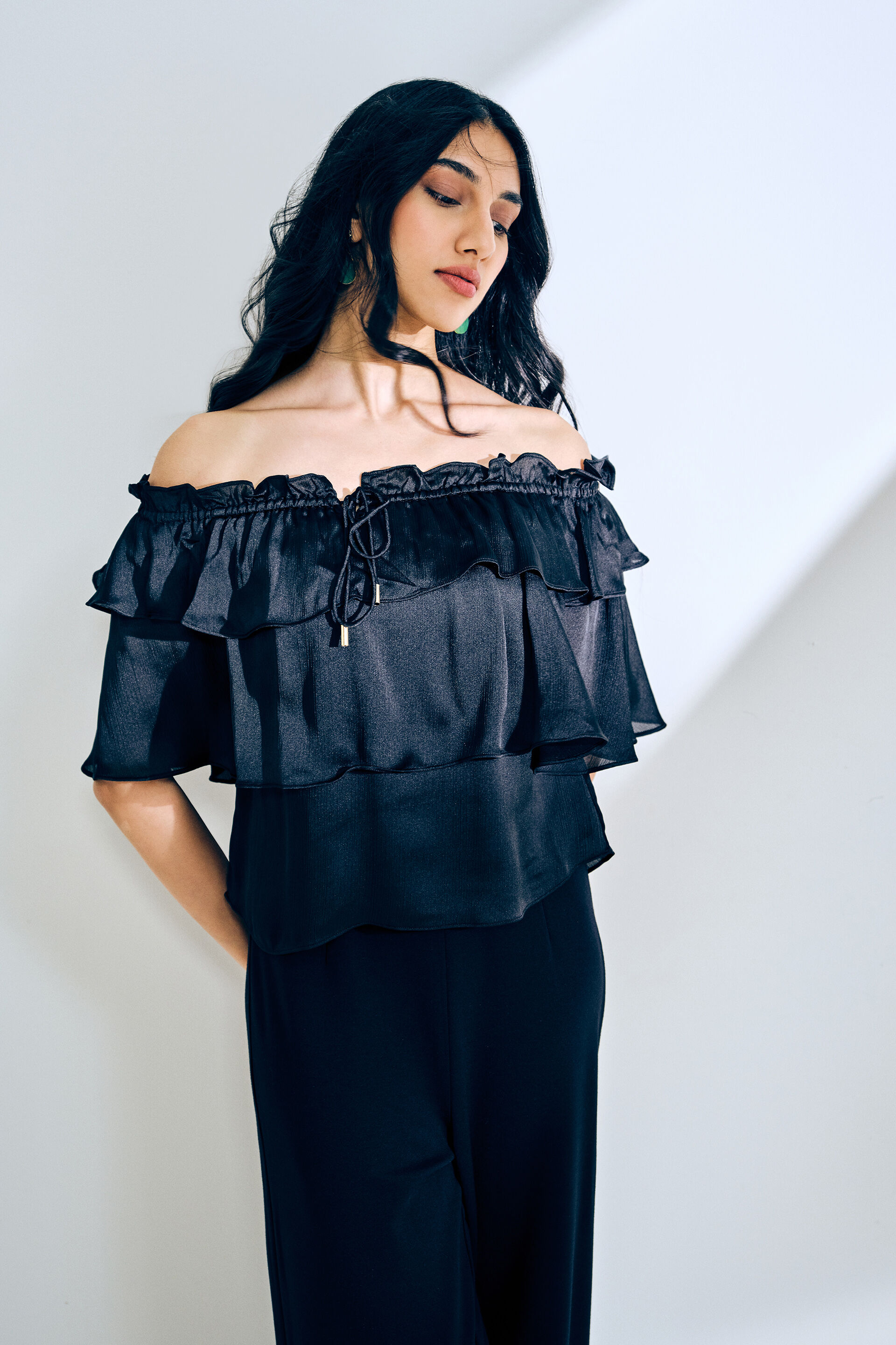 Rose Dawn Black Top, Black, image 3